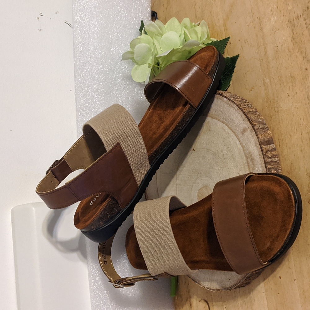 David Tate Elite Sandals Tan Calf Womens 7 Wide